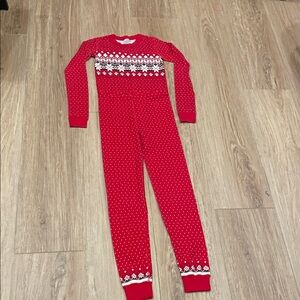 Hanna Anderson Red Patterned Christmas  Pajama Set
